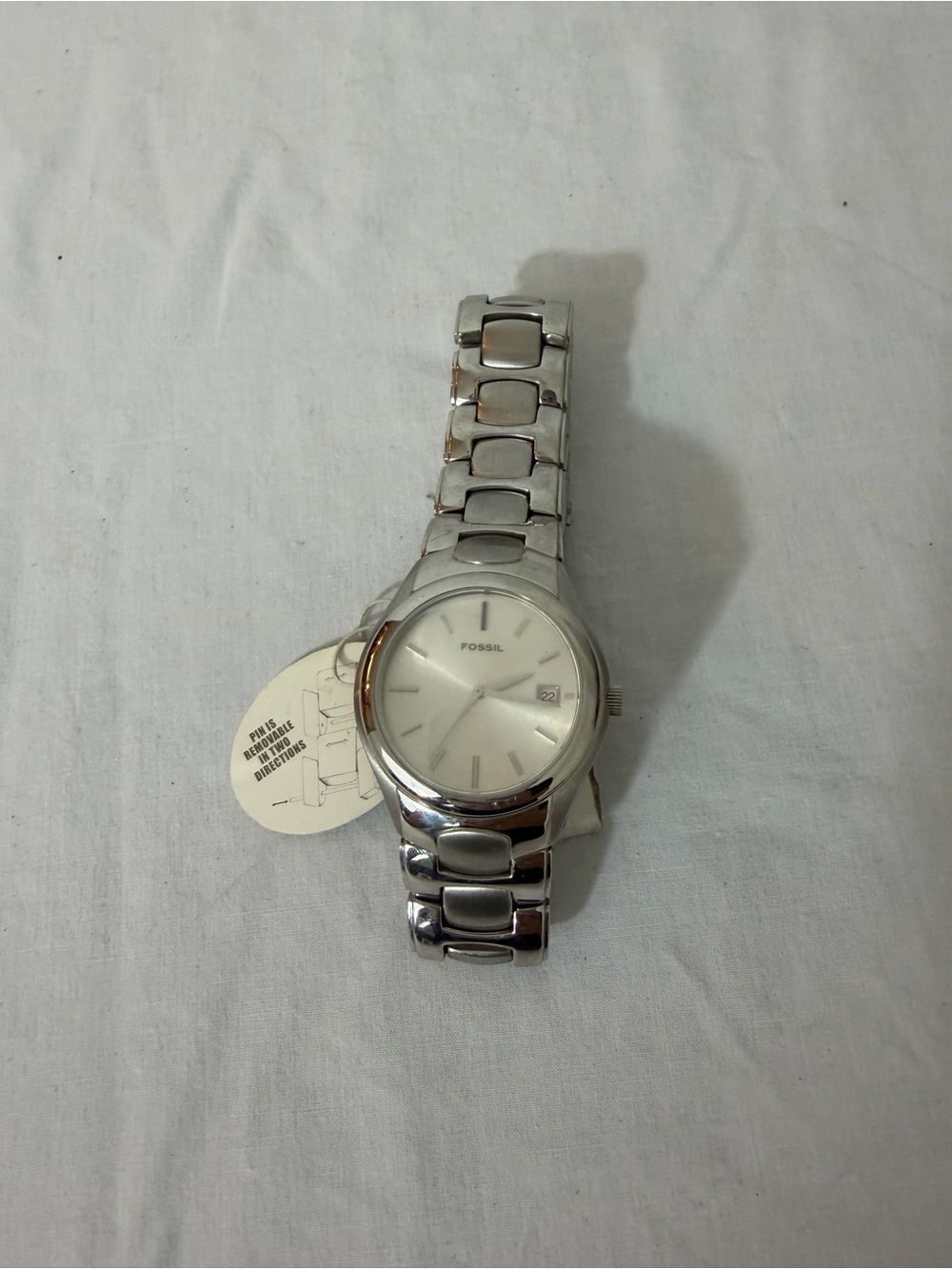 Fossil Men's Silver Stainless Steel Bracelet Watch - Silver Face